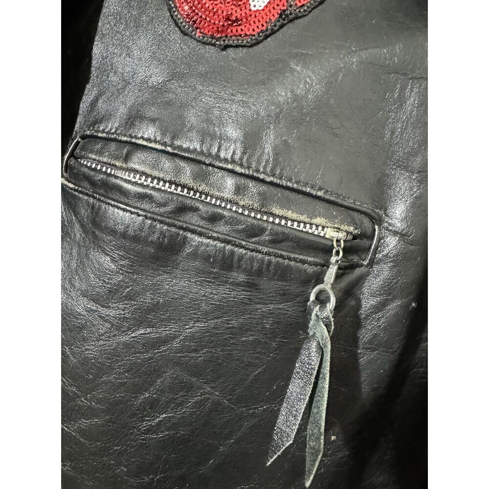NWT 1 of a Kind MadeWorn Rolling Stones Leather Jacket - Picture 8 of 16